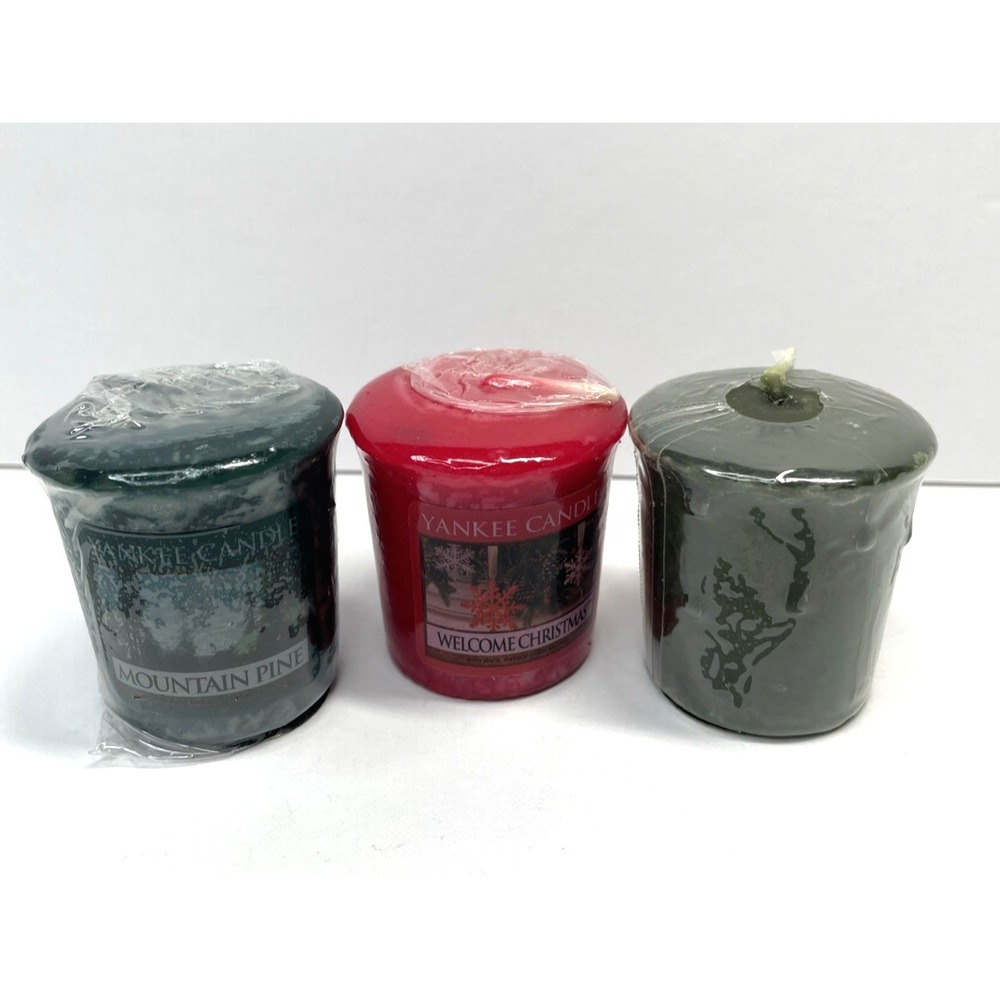 Yankee Candle Votive Retired Christmas Sampler Lot Spruce Pine Welcome Christmas